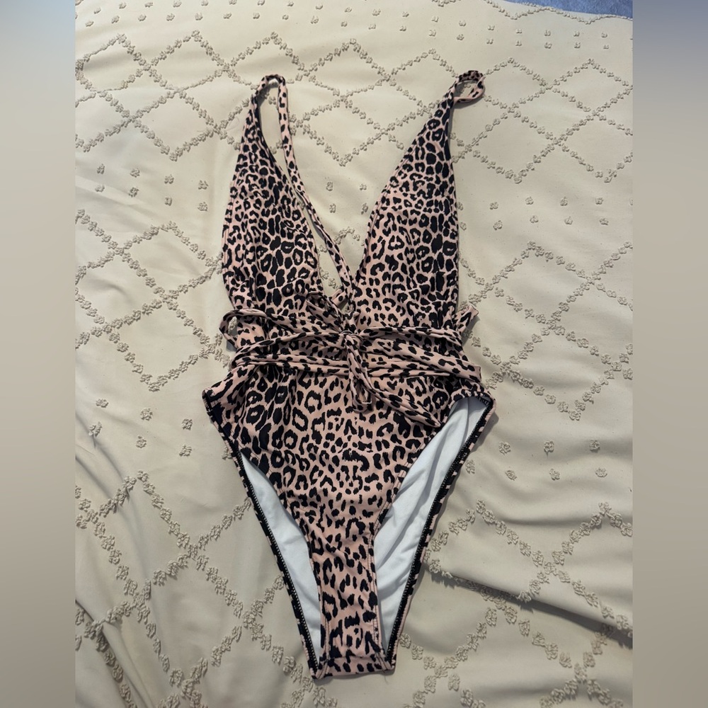 Leopard Print One Piece Swimsuit